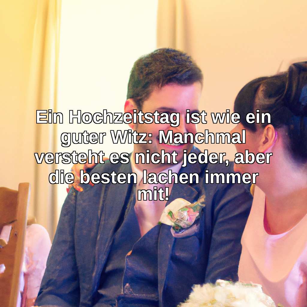 Ein Hochzeitstag ist wie ein guter Witz: Manchmal versteht es nicht jeder, aber die besten lachen immer mit!