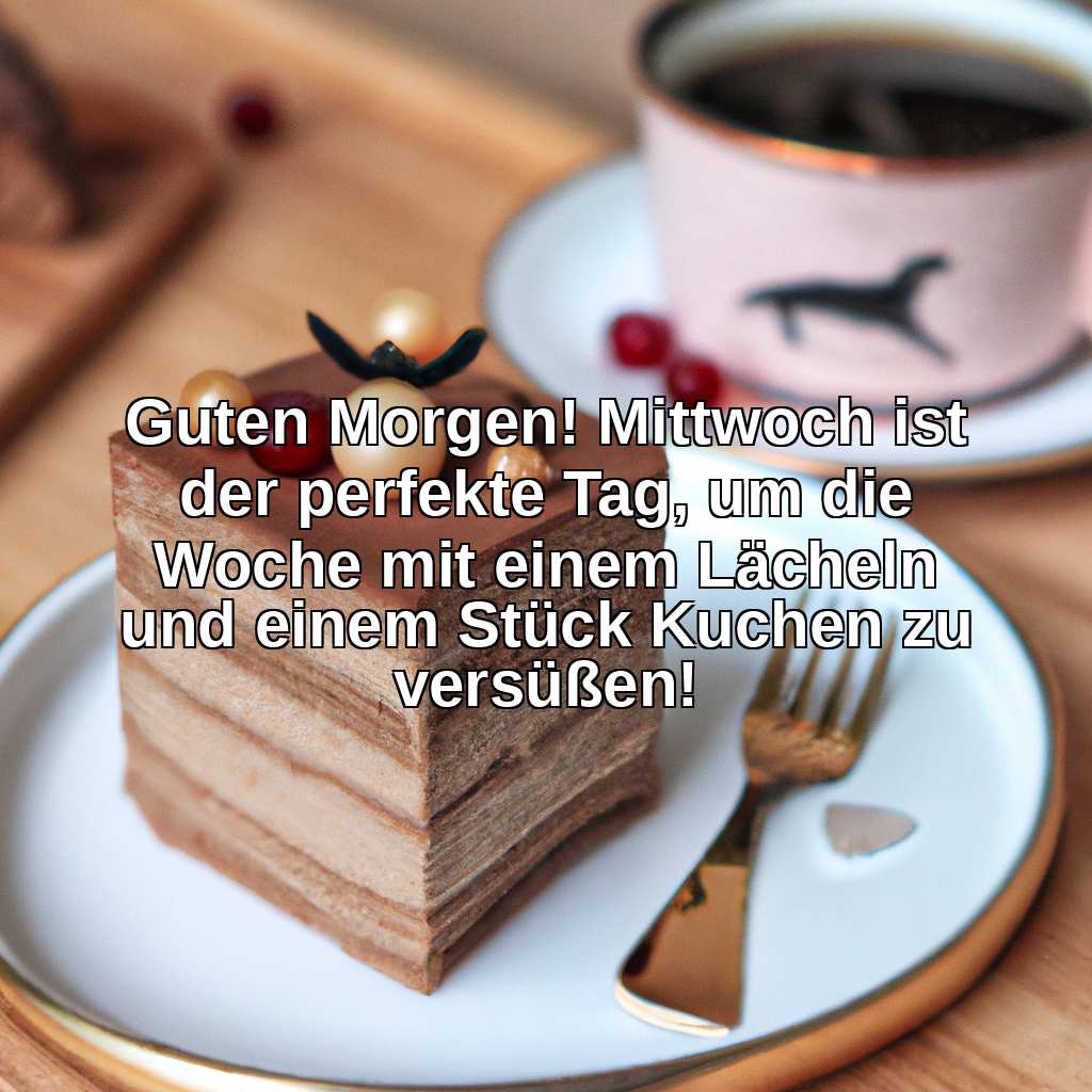 Guten Morgen! Mittwoch ist der perfekte Tag, um die Woche mit einem Lächeln und einem Stück Kuchen zu versüßen!