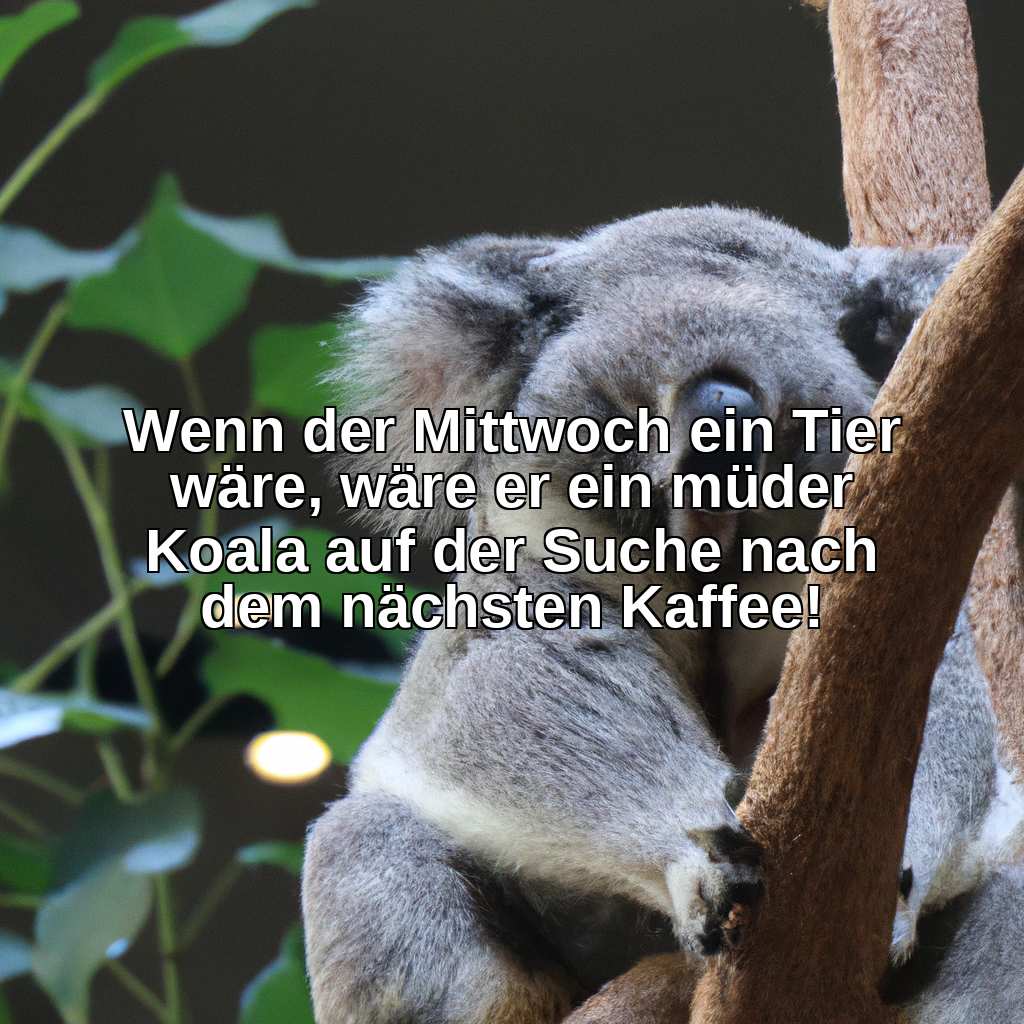 Wenn der Mittwoch ein Tier wäre, wäre er ein müder Koala auf der Suche nach dem nächsten Kaffee!